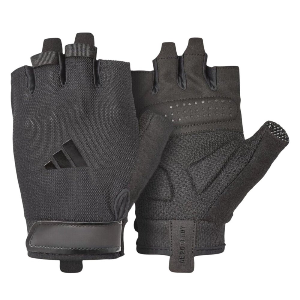 Adidas Size L Half Finger Weightlifting Gloves Gym Training AEROREADY NWT